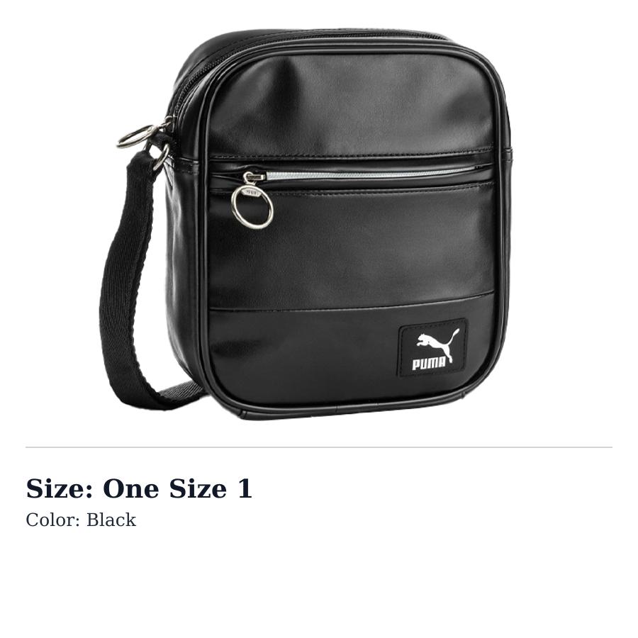 PUMA Zip Closure Leather Crossbody Bag