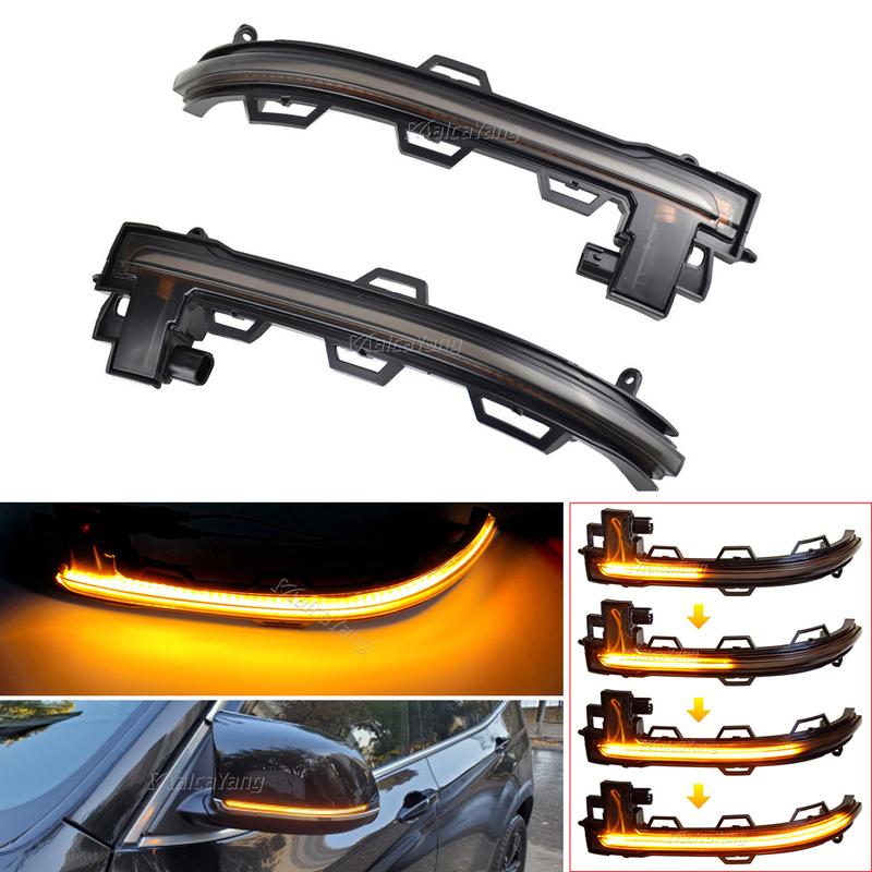 Specchietto Retrovisore Laterale con Lente Affumicata, Luce Dinamica a LED per Indicatori di Direzione Sequenziali per BMW X3 F25 X4 F26 X5 F15 X6 F16 2014-2018