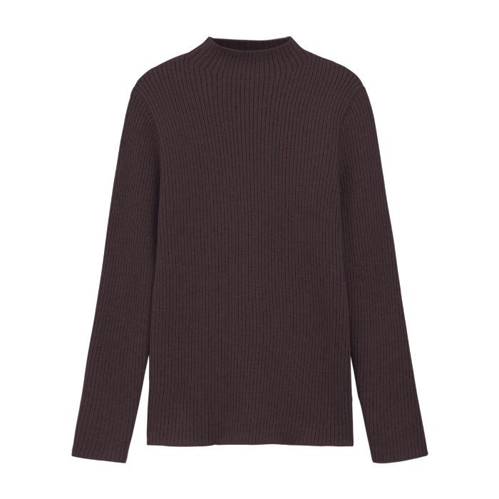 

Толстый свитер на основе искусственного меха норки с добавлением бархата для женщин на осень и зиму. Приталенный топ с полувысоким воротом и трикотажной подкладкой. L темно-коричневого