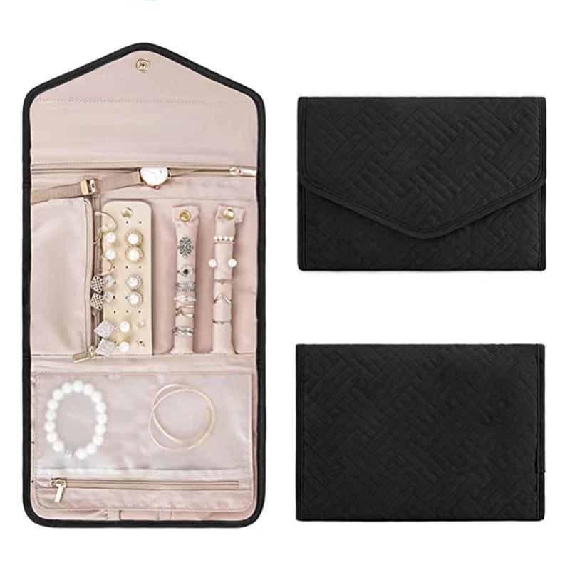 Portable Folding Jewelry Bag - Multifunctional Travel Necklace & Earring Organizer