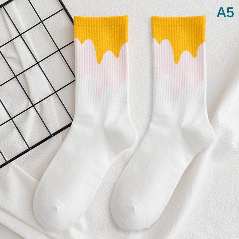 

1 пара осенне-зимних женских хлопковых теплых носков карамельного цвета средней длины