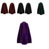 Halloween Cape With Stand Collar And Velvetlike Material For Cosplay And Parties