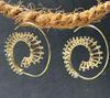 Handgefertigte hochwertige Tribal-Spiralohrringe aus Messing, einzigartiger Boho-Schmuck mit kompliziertem Spiraldesign, ethnische Statement-Ohrringe für einen mutigen Look