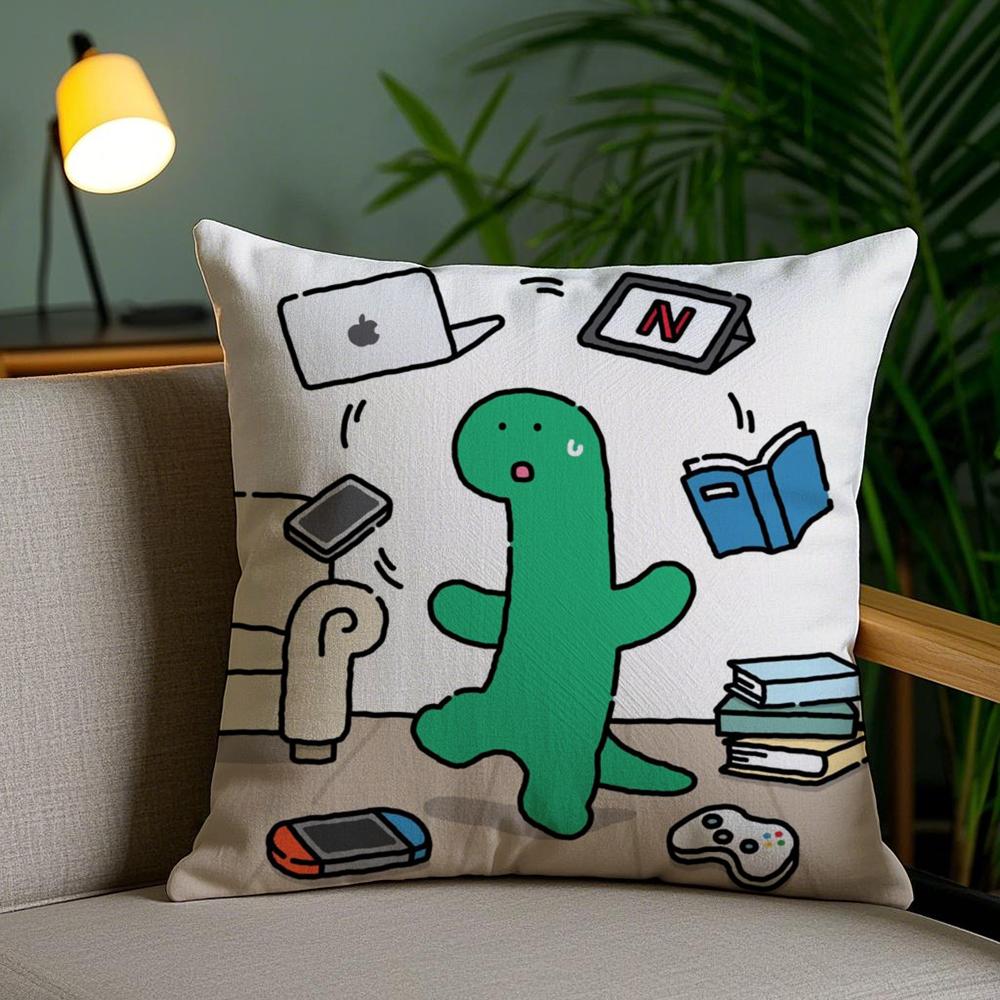 Cartoon Art Joguman Cushion Cover Soft Short Plush Double-Sided Printing Home Decor Machine Washable Pillow Case Gift