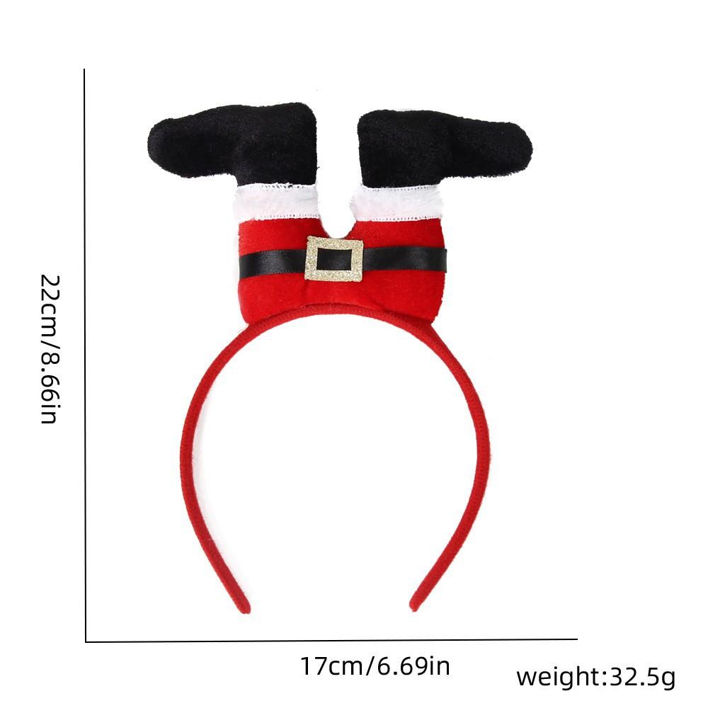 1 Piece/5Pcs Funny Santa Claus Leg Hairband Christmas Tree Headband Set Xmas Party Headwear For Adults Girls Holiday Family Gift