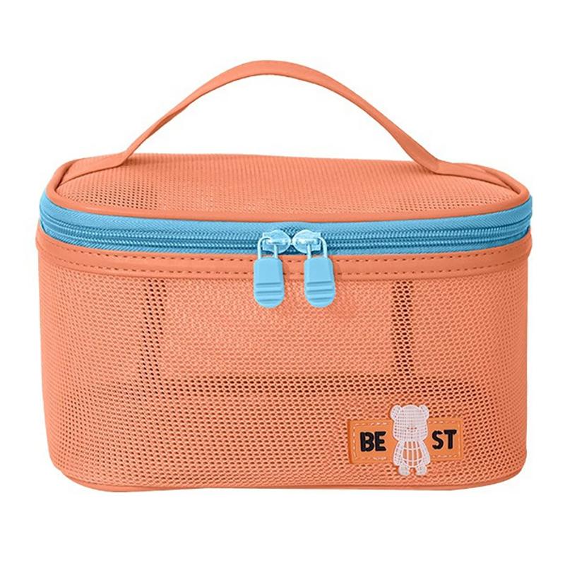 Women'S  Transparent Mesh Travel Cosmetic Bag Storage 1 Layer Toiletry Bag Large Capacity Make Up Organizer Bag