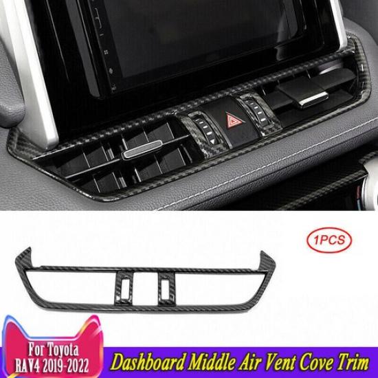 For Toyota RAV4 -2024 Carbon Fiber ABS Dashboard Middle Air Vent Cove Trim