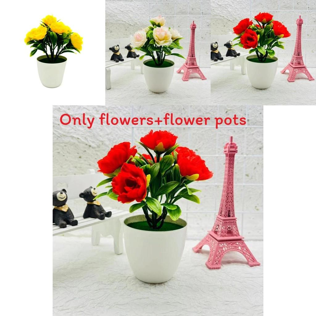 Realistic Rose Flower Decor With Injection Molding For Office And Living Room