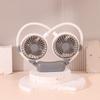 Ventilatore Portatile da Collo Flessibile Indossabile Ricaricabile USB Mini Ventilatore da Appendere a Mano Libera per Ufficio Viaggio Bianco
