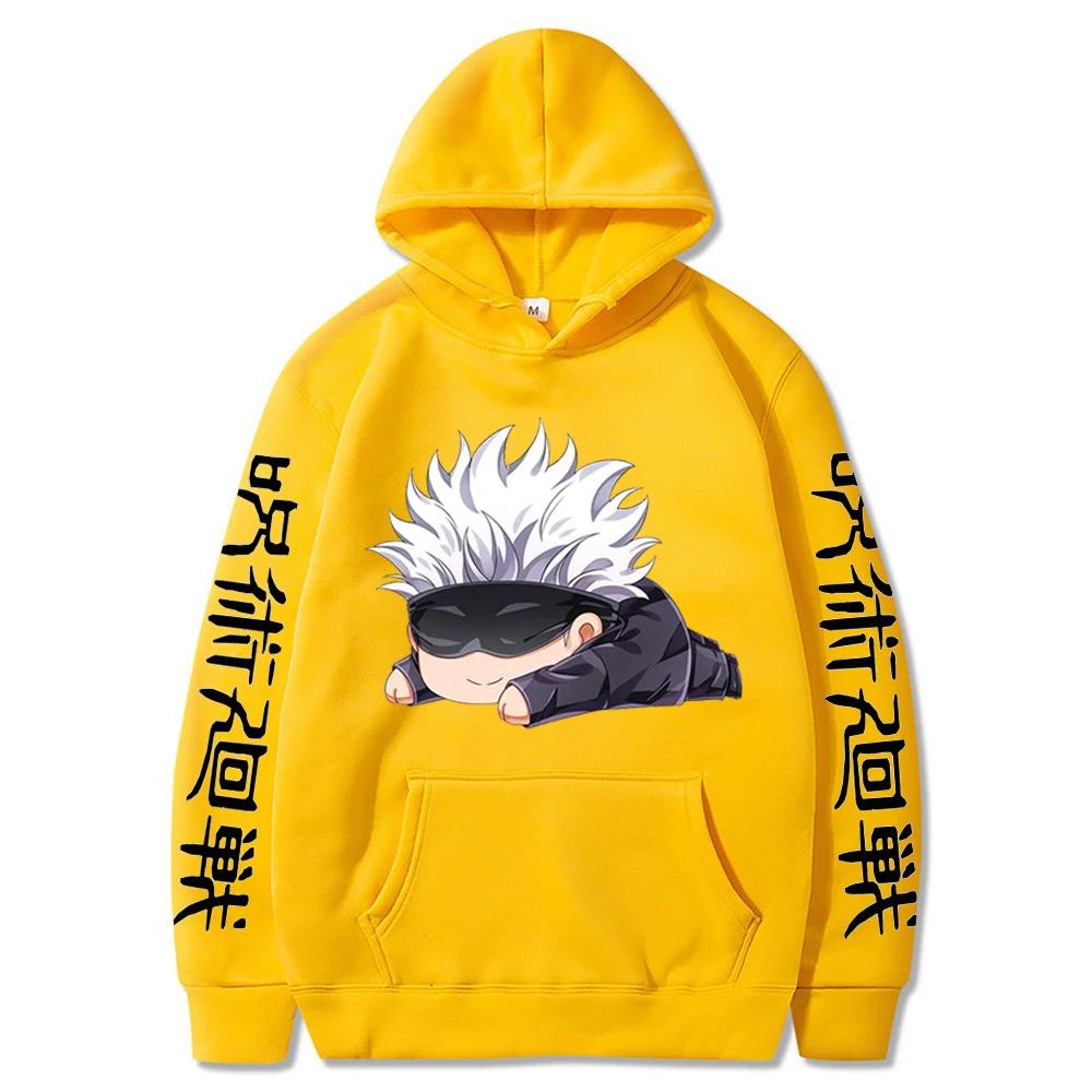 

Толстовки с капюшоном Gojo Satoru Kawaii Graphic Anime унисекс, зимняя теплая спортивная одежда свободного покроя, унисекс, повседневная свободная толстовка 4XL