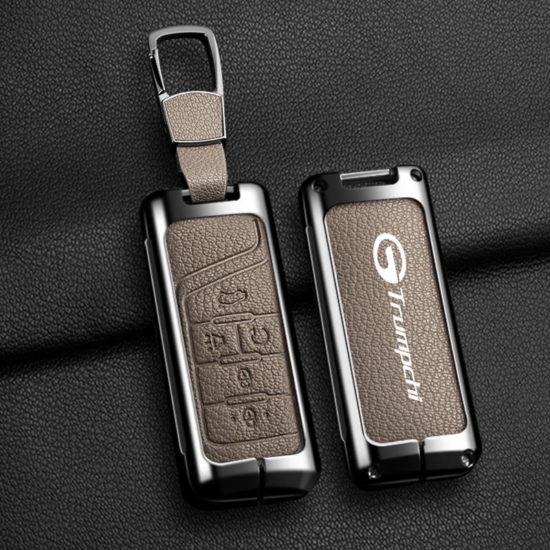 Auto Smart Key Fob Cover Case Fit For Gac Trumpchi Gs7 Gs8 Gm8 Gs5 Ga6 Gm6 Zinc Alloy Genuine Leather Key Fob Protect Mount Remote Automotive Auto