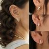 3 Pair Earring Set Women Hoop Earrings Ring Small Size Suitable All-Day Wear Metal Allergy Friendly 18k Gold Plated Silver Surgical Stainless Steel