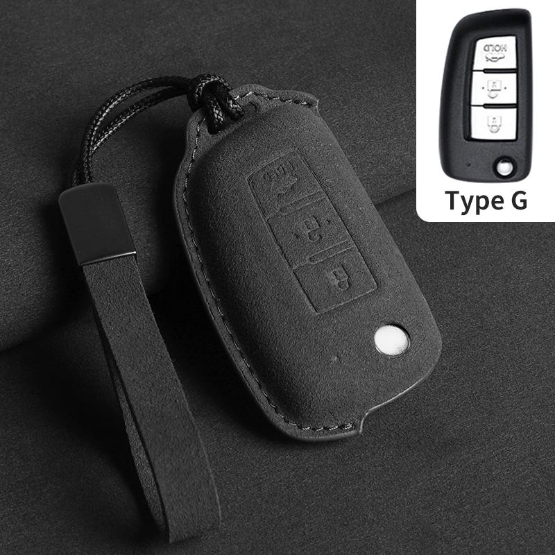 Suede Leather Car Key Case Cover Key Bag For Nissan Qashqai J11 X-Trail X Trail T32 Juke Tiida Micra Murano Pulsar Altima Maxim