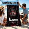 Personalisierbares Strandtuch mit individuellem Namen und Liverpool F.C. Aufdruck, für Reise, Camping, Strandparty, Heimdekoration, Geburtstagsgeschenk für Familie & Freunde