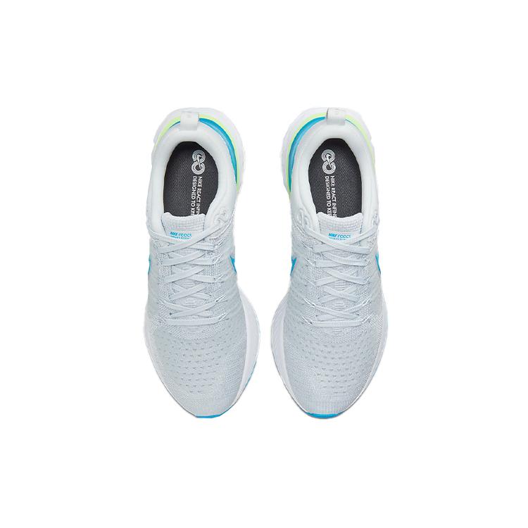 New Nike React Infinity Run Flyknit 2 Pure Platinum Emerald Laser Blue CT2357-007