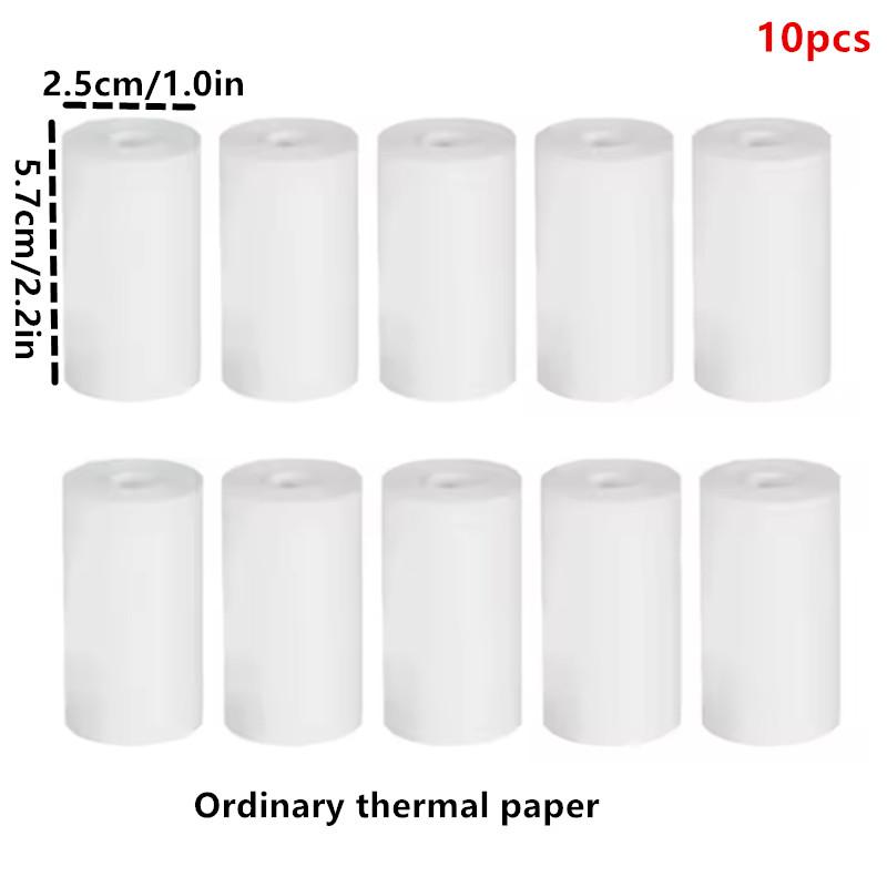 10 Rollen 57x25mm Weißes Thermopapier für Kinderkamera Sofortdruck Kinderkamera Druckpapier Ersatzzubehör