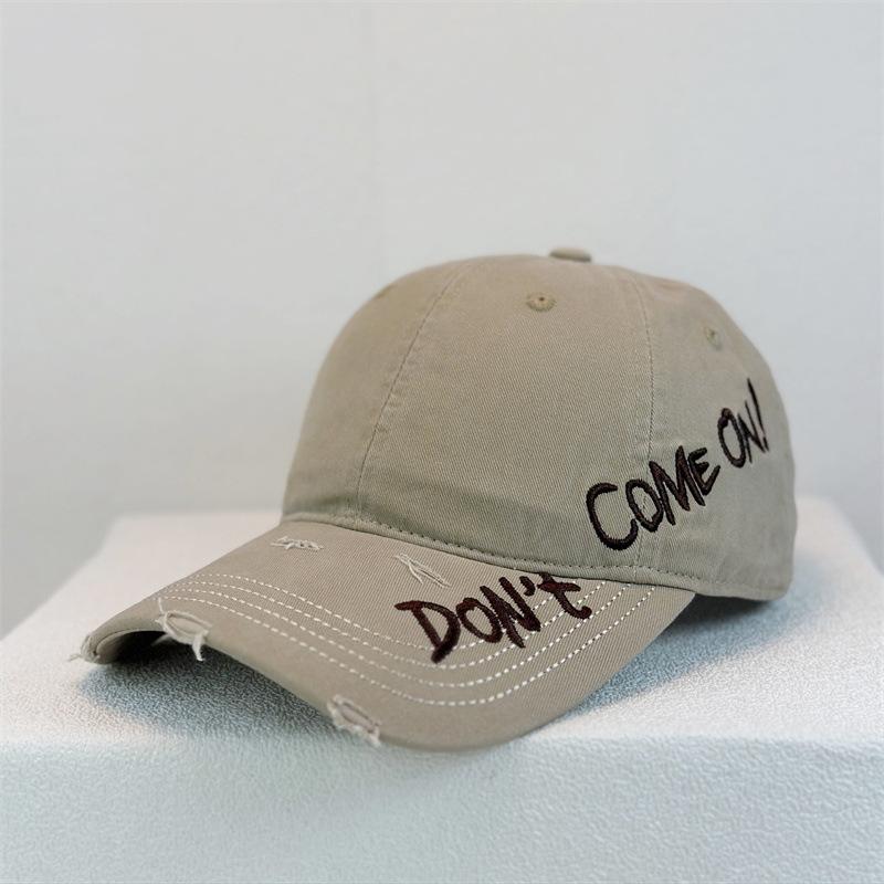 Spring And Summer Niche Hole Side Letter Embroidered Baseball Cap Children Soft Top Show Face Small Cap