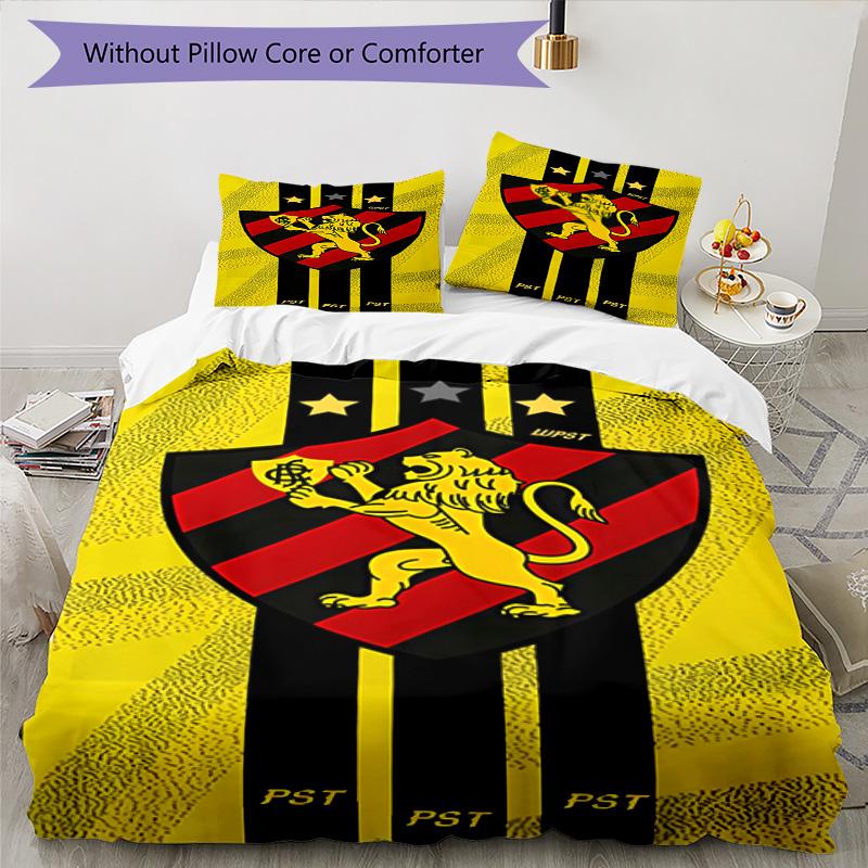 Sport Club Football Crest Printed Pattern Duvet Cover Set – includes 1 duvet cover and 2 matching pillowcases Bedroom decor Christmas gifts
