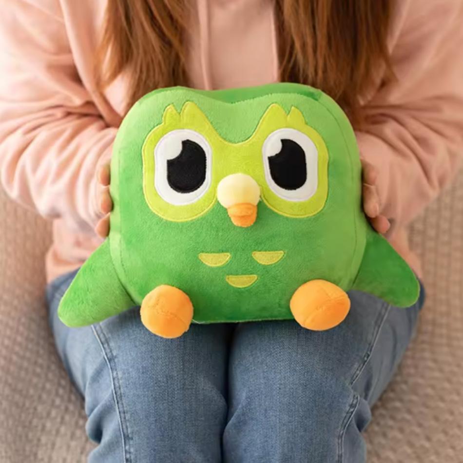 Grüne Duolingo Eule Plüschtier Duo Plüschtier von Duo der Eule Cartoon Anime Eule Puppe Weiches Stofftier Spielzeug Kinder Geburtstagsgeschenk