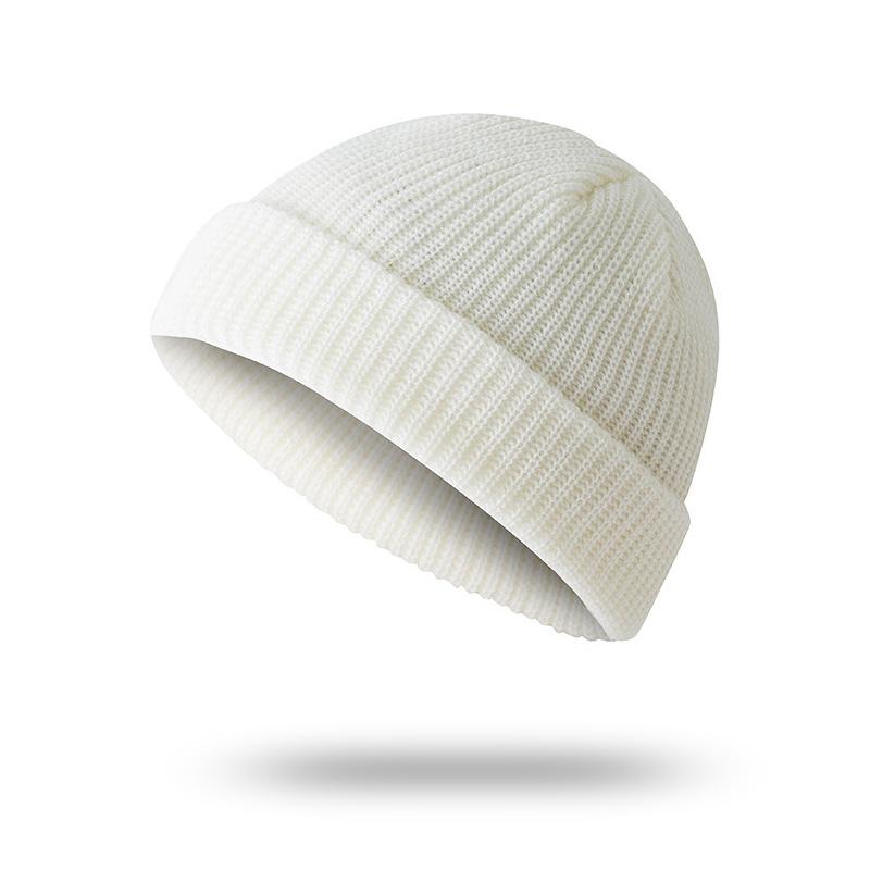 Hat Men's Autumn and Winter Short Melon Hat Knitted Wool Hat Hip Hop Street Hooligan Hat Yuppie Bag Head Cold Hat