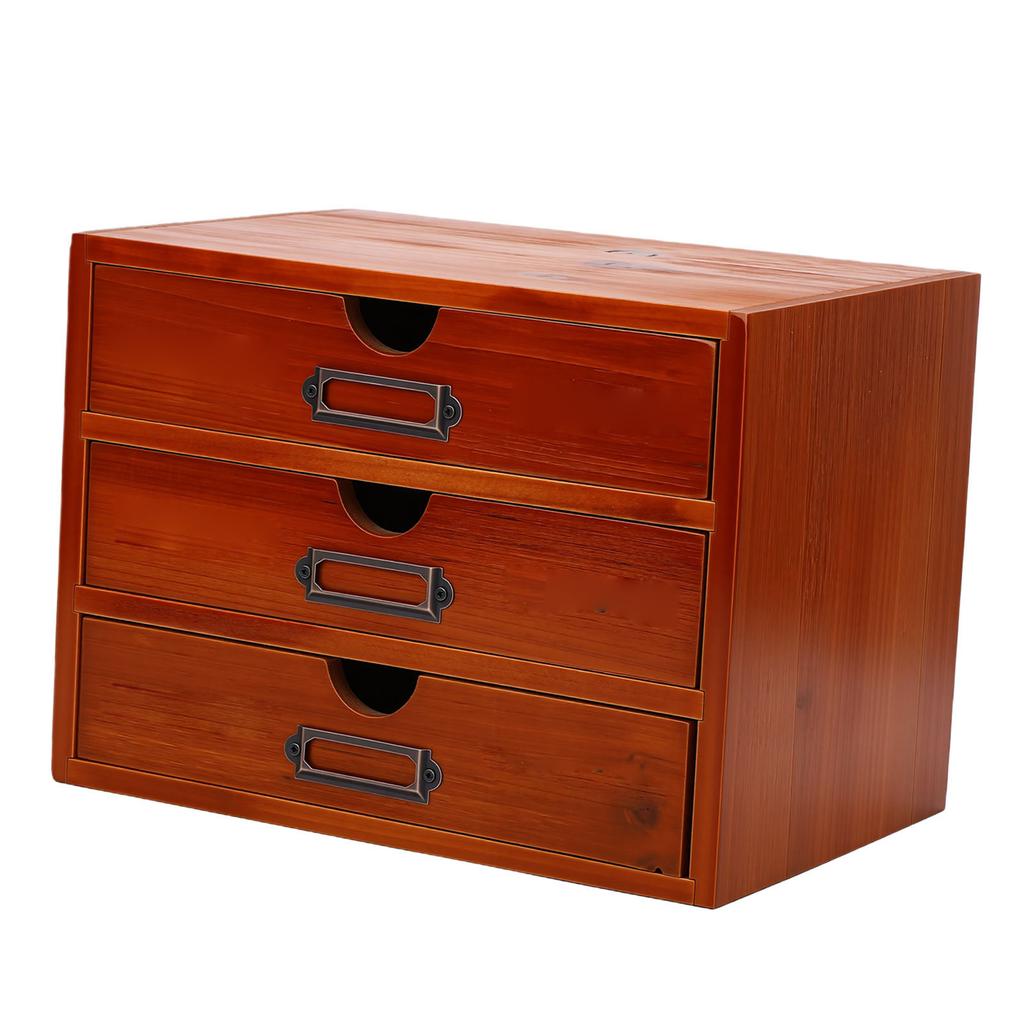 Armoire d'apothicaire empilable, bureau à 3 tiroirs, style vintage, boîte de rangement en bois pour fiches de bibliothèque, papeterie, fil à broder, couture et loisirs créatifs
