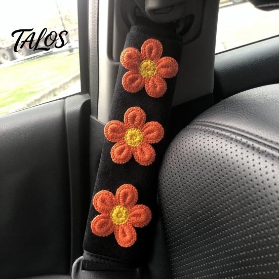 Cute Flower Seat Belt Cushions Floral Pads for Car, Soft Mesh Shoulder Skin Friendly Seatbelt Padding Strap Covers, Comfortable Universal Protective