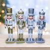 Merry Christmas Decorations Nutcracker Figurine Wooden Soldier King Puppet Ornament for Indoor Winter Table Centerpiece