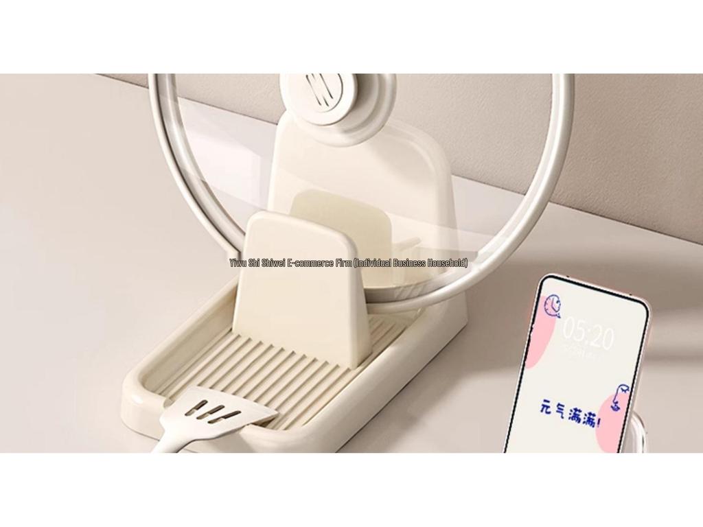 Cream Multifunction Kitchen Rack: Lid, Spoon & Spatula Organizer