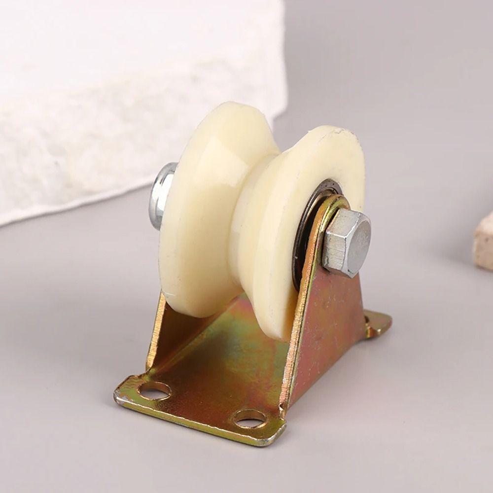 1Pcs Durable Grooved Nylon Bearing Pulley With Stand 30U/V Heavy Duty Rollers 30mm 45# Rigid Caster Sliding Heel Tool