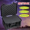 Waterproof Safety Tool Case Sealed Box Equipment Impact Resistant Tool Box Suitcase Tool Container Black 325x215x172mm