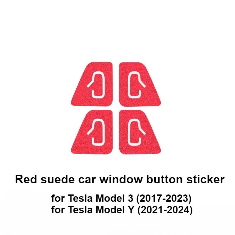 4PCS Car Door Switch Button Panel Cover Sticker For Tesla Model 3 Y Juniper 2017-2026 Car Interior Decoration Car Accessories