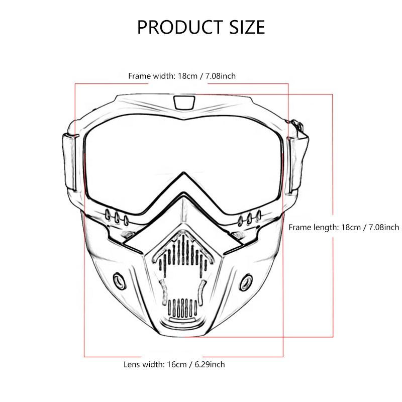 Motorcycle Goggles Face Shield Motorbike Face Shield Windproof Motocross Goggles Racing Helmet Protective Goggles Face Cover