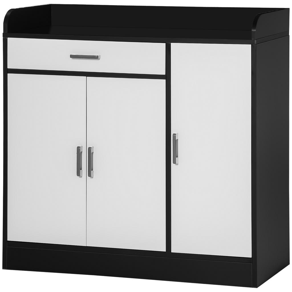 Modern Kitchen Cabinet In MDF with 2 Cabinets, 1 Drawer and Adjustable Shelves, 90x40x90 Cm