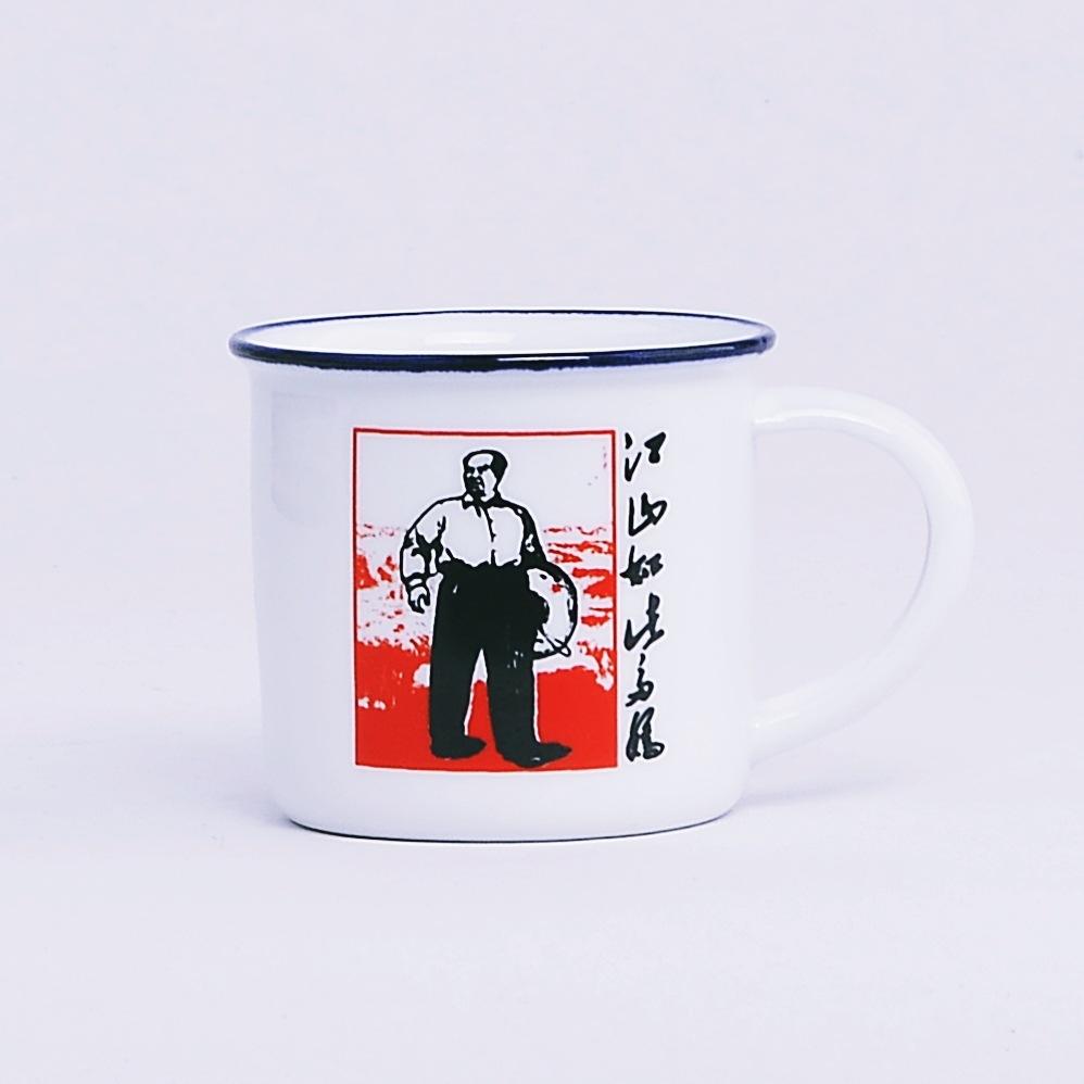 Private Personality Sub Mini Teacup Ceramic Water Cup Creative Small Nostalgic Retro Imitation Enamel Cup Teacup