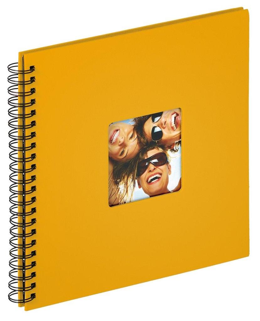 Hama Album Photo Spirale Jaune Élégant 28x24 Cm - 50 Pages Blanches + Intercalaires Cristal, Idéal Pour Vos Souvenirs