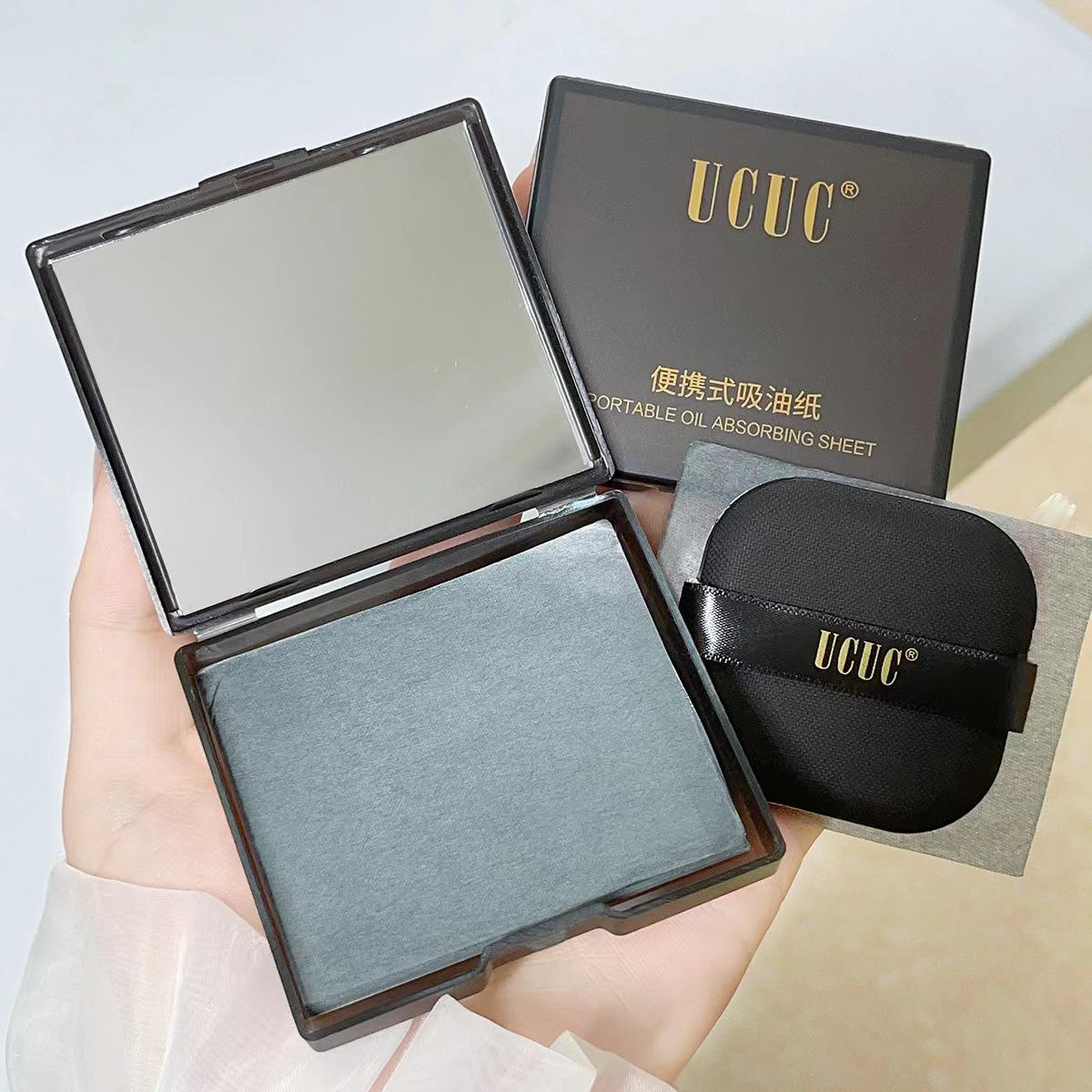 Portable Oil-Absorbing Facial Paper with Mirror Puff for Shine Control