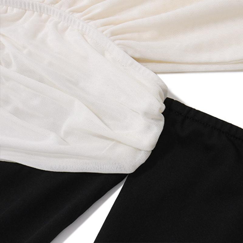 French Vintage Off Shoulder Dress Women Summer Fashion Slim Long Sleeve Slim High Waist Mini Dresses Girls Party Trendy Vacation Elegant Evening Dress