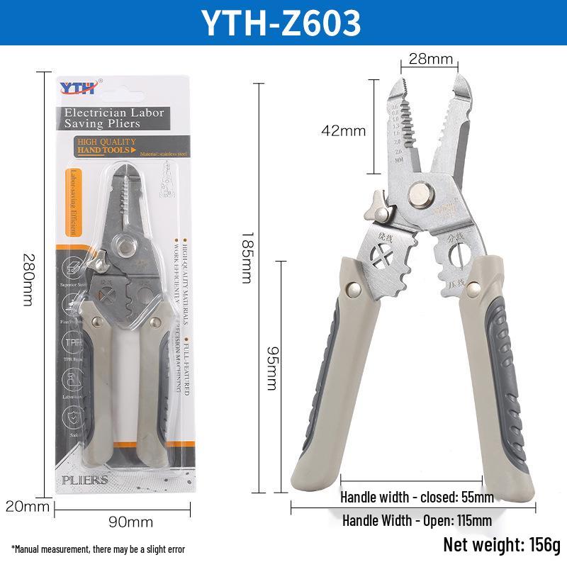 New Multi-functional Electrician Tool: Wire Stripper, Stripping, Cutting, Crimping, and Winding Pliers