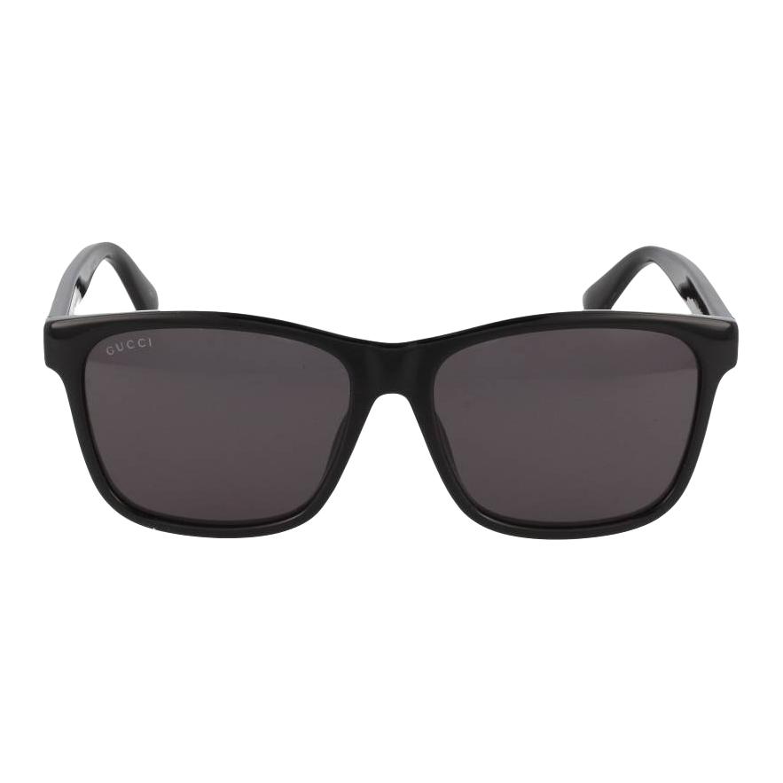 

GUCCI Logo Design Plastic Square Sunglasses Men s Black 57 чёрный