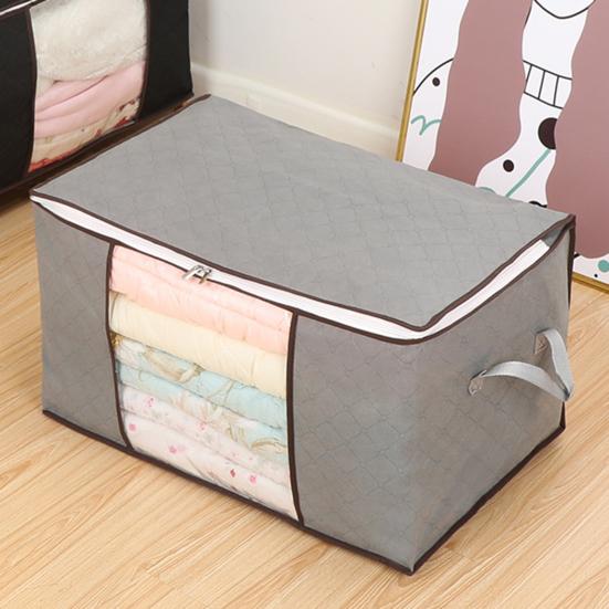 Clothes Storage Bin Foldable Storage Bag with Dual Zippers Closet Organizer with Handles for Clothing Blanket Comforters Bed Sheets Pillows
