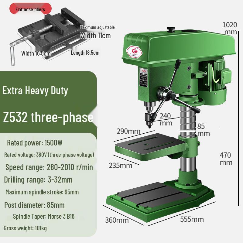 Shushang Industrial Grade Multi-functional Bench Drill Press High Power Household Drill Tap Combo
