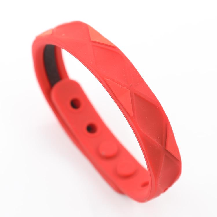 

Регулируемый водонепроницаемый антистатический силиконовый браслет с отрицательными ионами - 3D минималистичный дизайн в однотонных цветах