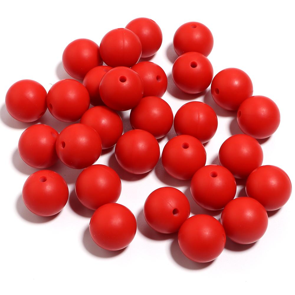 20pcs/Lot 12 15mm Candy Color Round Acrylic Imitation Silicone Beads Round Spacer Loose Bead for DIY Jewelry Making Accessories