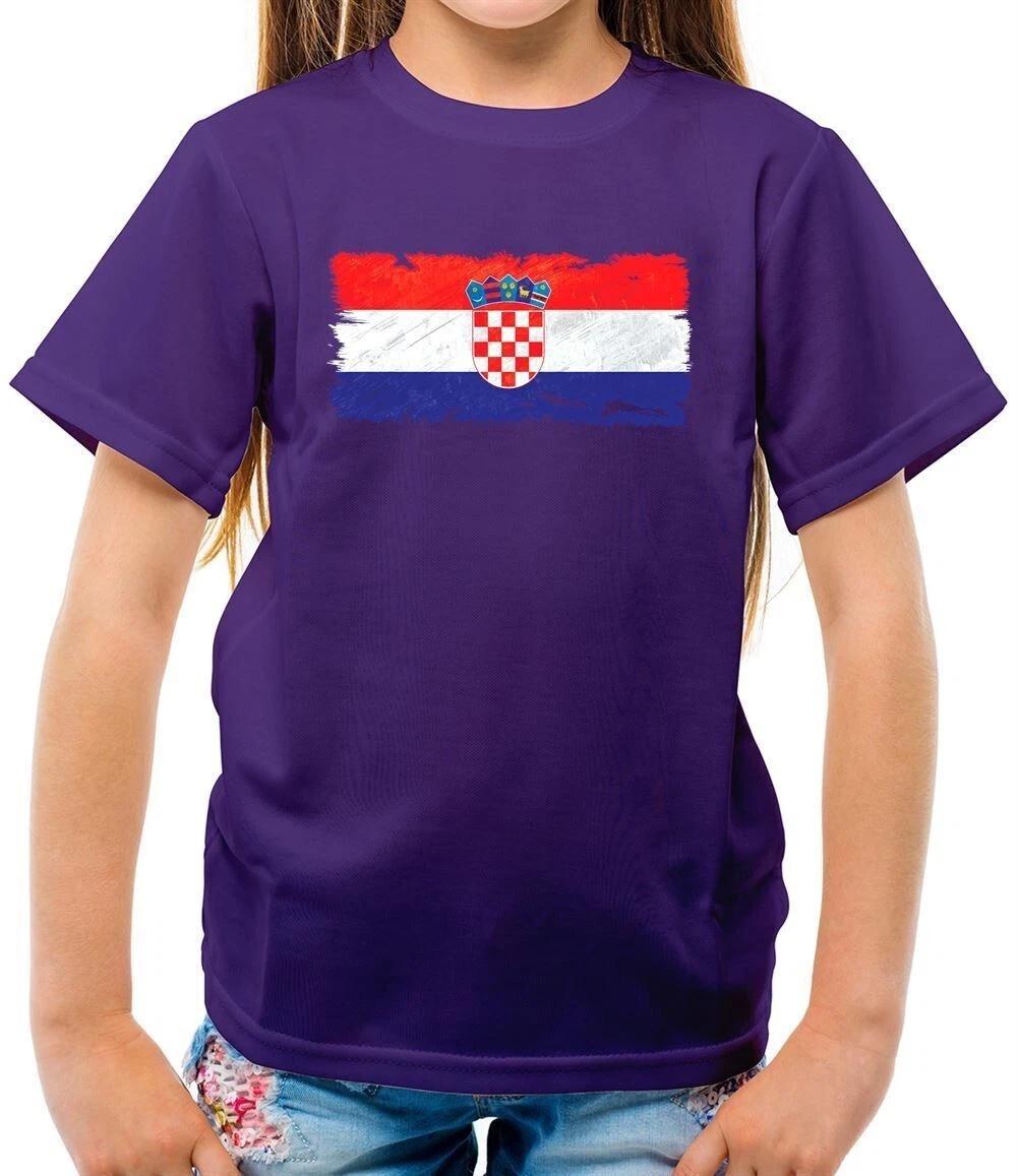 Croatia Grunge Flag Style Kids T-ShirtCroatian Country Travel 100