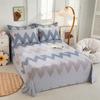 Simple Geometric Pattern Bed Sheet Set 100% Cotton Skin Friendly Flat Sheets with Pillowcase Thickened Queen Size Bedding Set