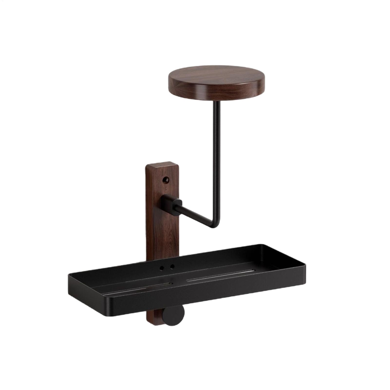 Helmet Wall Mount Walnut Wood Anti Slip Holder Stand Motorcycle Helmet Wall Mount for Storage Room Bedroom Entrance Hall Living