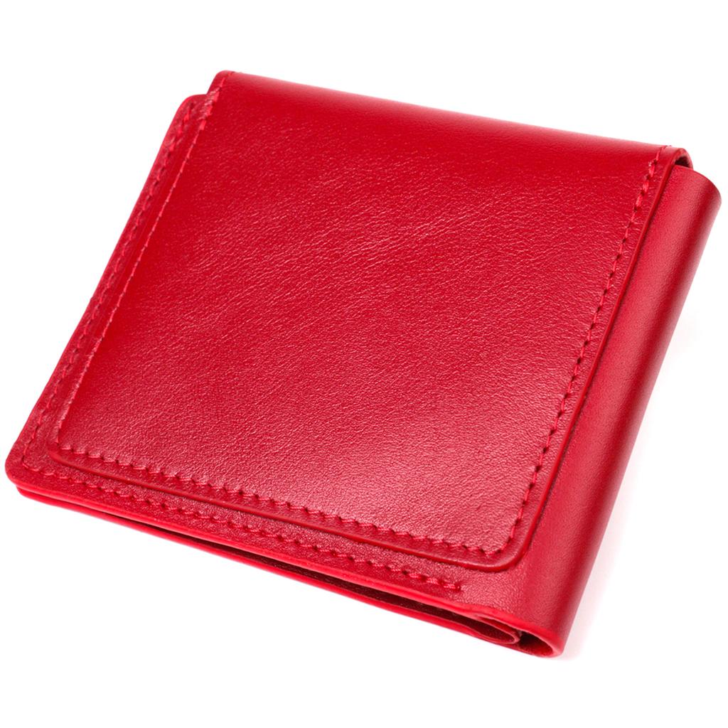 Women's Wallet with Coin Holder Made of Glossy Genuine Leather GRANDE PELLE Wallet 16808 Red