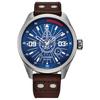 Eco-Drive Men's Star Wars Han Solo "Sometimes I Even Amaze Myself" Watch, Brown Leather Strap, Blue Dial, Luminous, 43mm (Model: AW5009-03W),