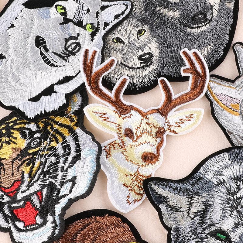 Clothing accessories wolf dog eagle tiger animal patch sticker clothing accessories embroidery logo badge embroidery cloth sticker