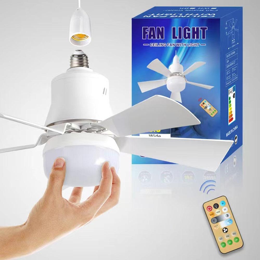 LED Ceiling Fan With Light Remote Control Dimmable 30W E27 Base Modern Smart Wireless Fans Lighting For Bedroom and Living Room